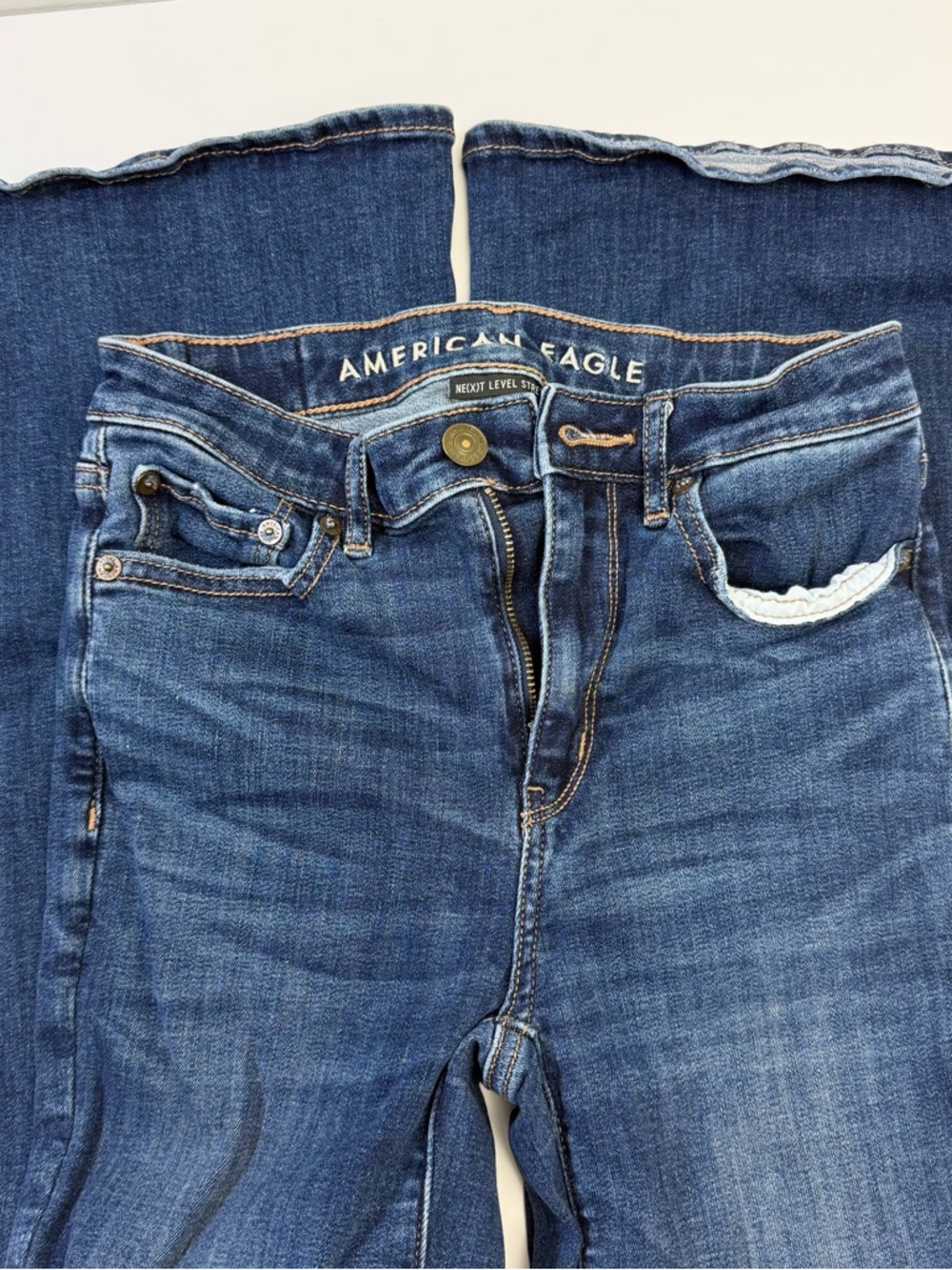 American Eagle Outfitters Dark Blue wide leg Stretch Jeans